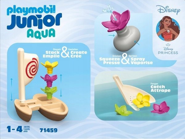 Playmobil PLAYMOBIL 71459 Junior Aqua & Disney: Vaiana Catamaran, construction toy