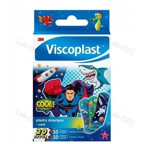 Παιδικά αυτοκόλλητα αλοιφής VISCOPLAST Cool, 2 μεγέθη, 20 τεμ., κουτί