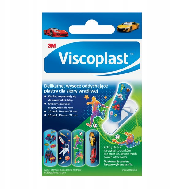 Παιδικά αυτοκόλλητα αλοιφής VISCOPLAST Cool, 2 μεγέθη, 20 τεμ., κουτί