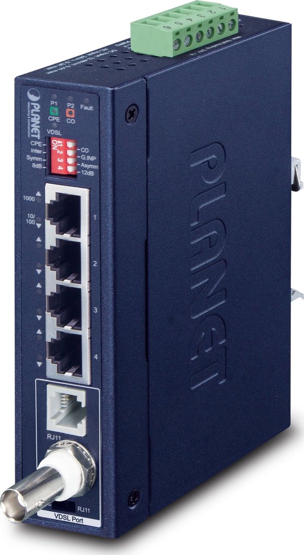 Planet IP30 Βιομηχανικός Gigabit Ethernet Extender (Πομπός και Δέκτης) - Μπλε