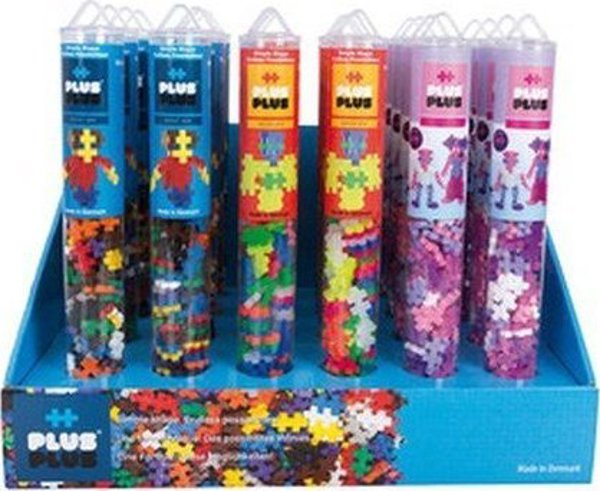 Plus-Plus Display Basic & Glitter Tubes - 24 Τεμάχια (8 Basic, 8 Neon, 8 Glitter - 100 Κομμάτια Ανά Σωλήνα)