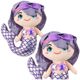 LeanToys Λούτρινη Γοργόνα Αγκαλιάς 25cm, Ολογραφική Ουρά, Μωβ