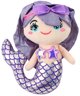 LeanToys Λούτρινη Γοργόνα Αγκαλιάς 25cm, Ολογραφική Ουρά, Μωβ
