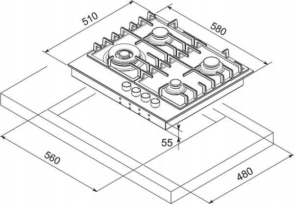 Εστία Freggia Hob Freggia HCG640VGTB