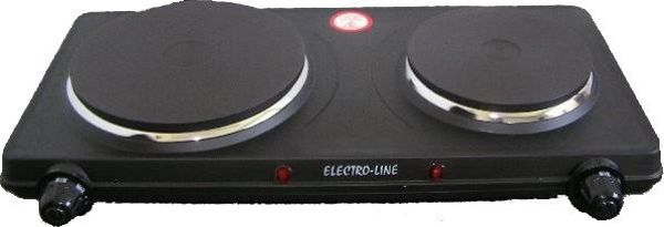 Electro-Line 102B Ελεύθερη Κουζίνα με 2 Εστίες, Μαύρη