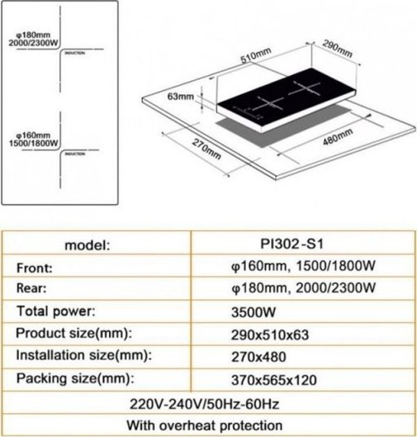 Ηλεκτρική εστία Schlosser Domino SCHLOSSER PI302S1