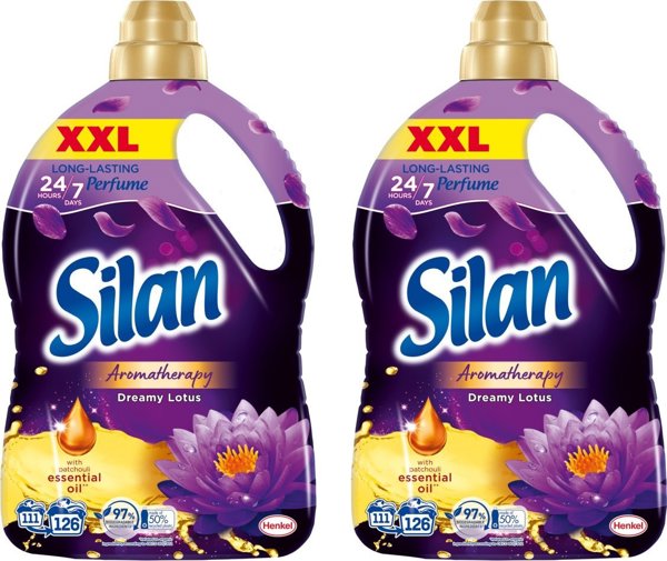 Υγρό μαλακτικό Silan 2x Υγρό μαλακτικό υφασμάτων SILAN Aromatherapy Dreamy Lotus 126 πλύσεις 2,772l
