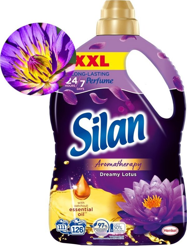 Υγρό μαλακτικό Silan 2x Υγρό μαλακτικό υφασμάτων SILAN Aromatherapy Dreamy Lotus 126 πλύσεις 2,772l