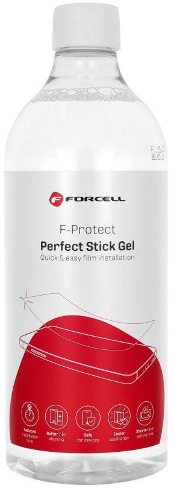 Forcell Perfect Stick Gel Υγρό Τοποθέτησης Μεμβράνης Smartphone 1L με Διανομέα