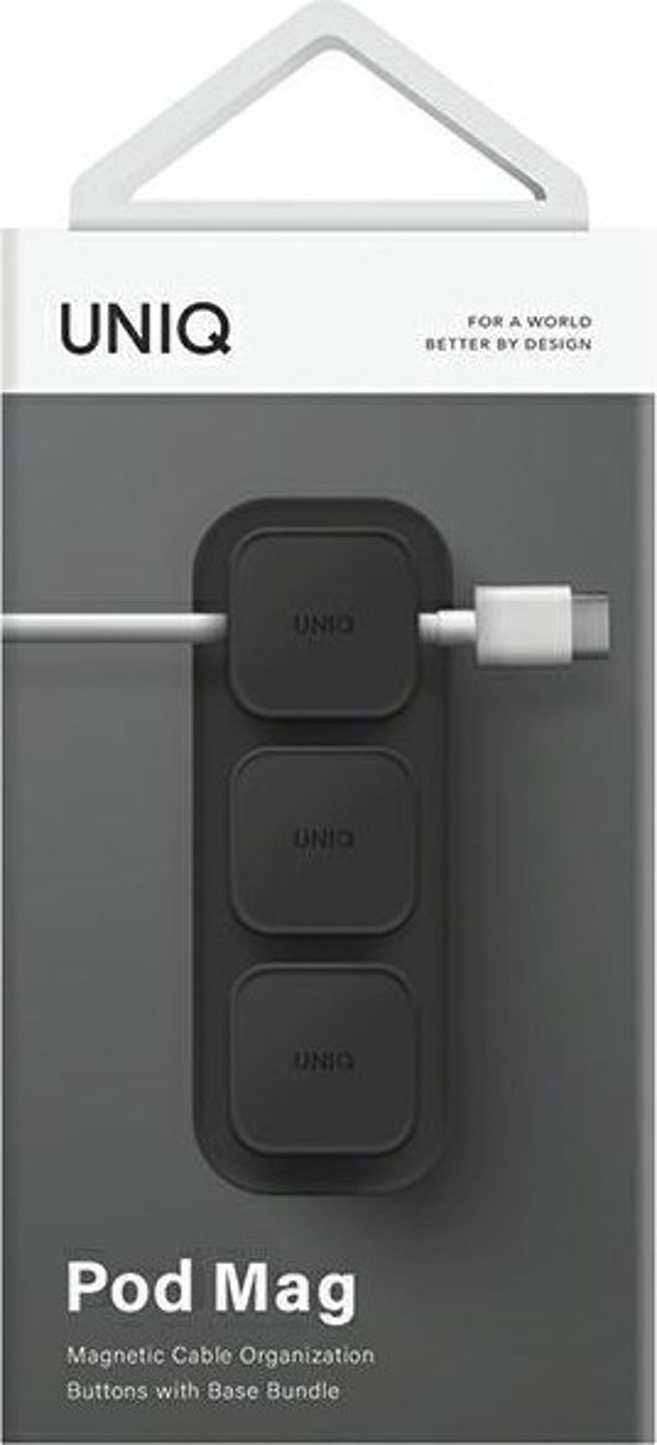 Μαγνητικός οργανωτής καλωδίων Uniq UNIQ Pod Mag + βάση σκούρο γκρι/charcoal dark grey