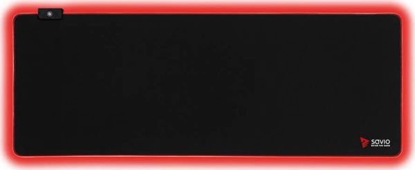 Savio Turbo Dynamic XL LED RGB Gaming Mousepad, Υφασμάτινο Gaming Mouse Pad, Μαύρο, 90x40cm