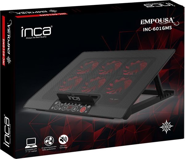 Βάση ψύξης Inca INCA Notebook Kühler INC-601GMS Bedienfeld, 7-17", 6 Lüfter retail