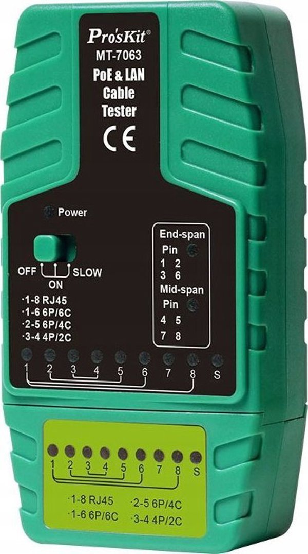 PoE και LAN καλωδίων δικτύου tester, RJ11/RJ12/RJ45, Pros'sKIt