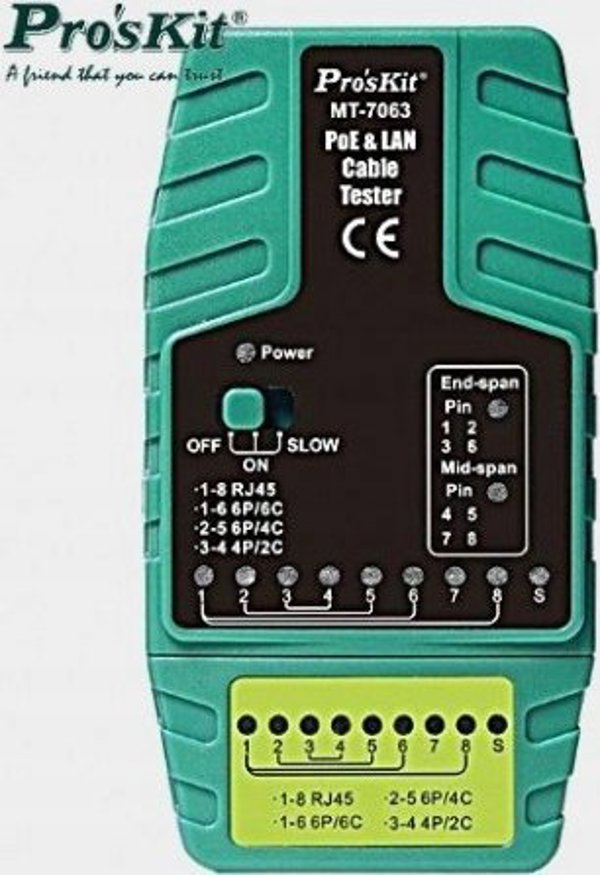 PoE και LAN καλωδίων δικτύου tester, RJ11/RJ12/RJ45, Pros'sKIt