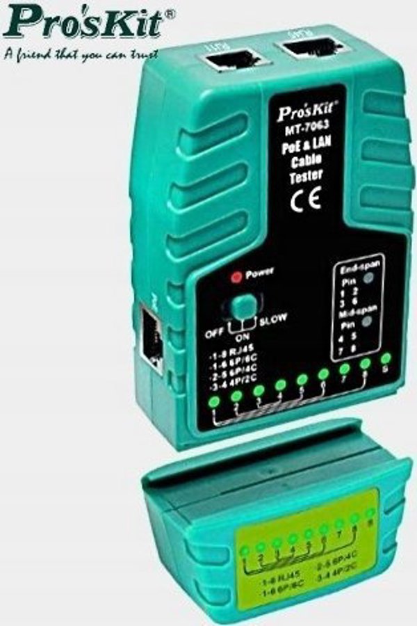 PoE και LAN καλωδίων δικτύου tester, RJ11/RJ12/RJ45, Pros'sKIt