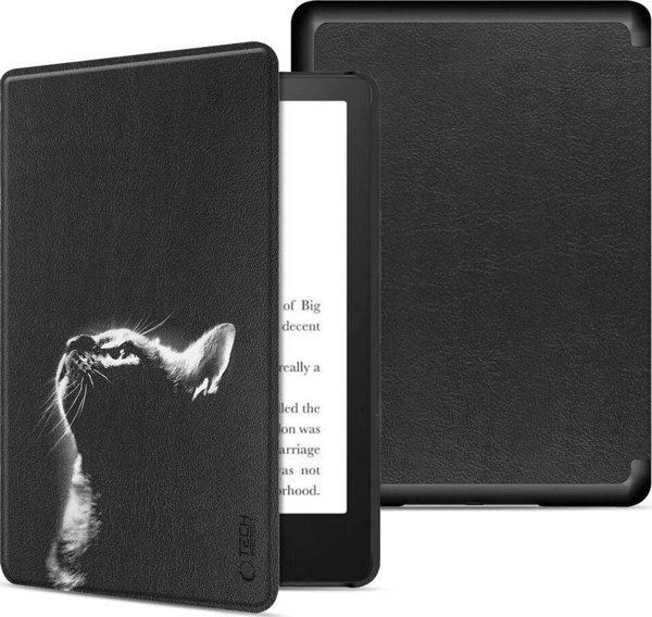 Θήκη Tech-Protect Etui KINDLE 11 / 12 / 2022-2024 Tech-Protect SmartCase Μαύρη Γάτα