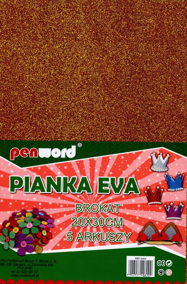 Polsirhurt Αφρός Eva με γκλίτερ MIX χρωμάτων 20x30 "5