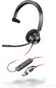 POLY Blackwire 3310, Ενσύρματο, Γραφείο/Κέντρο κλήσεων, 20 - 20000 Hz, 102 g, Ακουστικό, Μαύρο