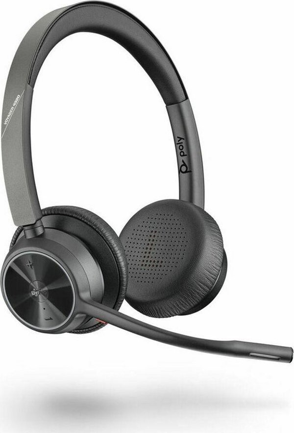 Ακουστικά Poly Voyager 4320 MS Teams Ασύρματα, Bluetooth, USB-A, +BT700 dongle, +Βάση Φόρτισης, Μαύρο