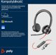 POLY Blackwire 8225 USB-A Ακουστικά Με Καλώδιο με Ελαστική Επάνω Ταινία για Γραφείο/Call Center, Μαύρα