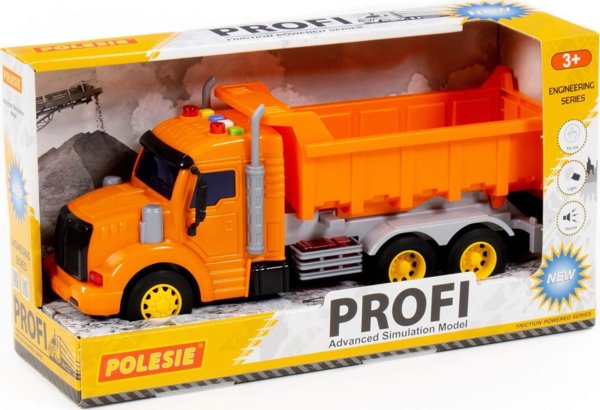 Polesie Polesie 86297 "Profi' φορτηγό-ανατρεπόμενο με κίνηση, πορτοκαλί, φως, ήχος σε κουτί