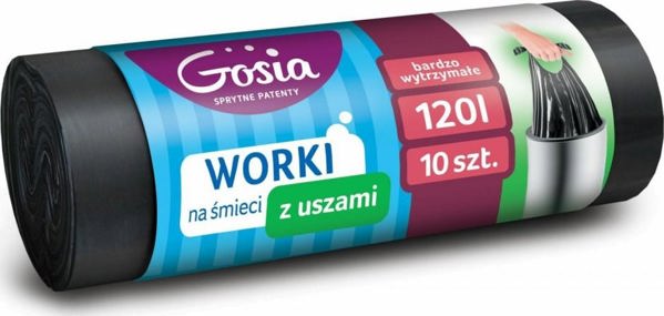 Politan Gosia Σακούλες απορριμμάτων με χερούλια 120L A10 Μαύρες 4413
