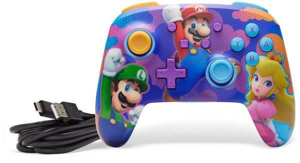 PowerA Enhanced Wireless Game Controller, Mario, Switch