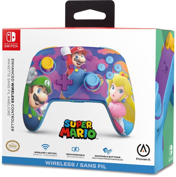 PowerA Enhanced Wireless Game Controller, Mario, Switch