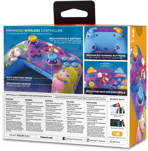 PowerA Enhanced Wireless Game Controller, Mario, Switch