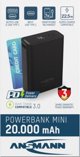 Φορητός φορτιστής Ansmann Ansmann Powerbank PRO 20.000 mAh USB-A+C Port 22,5W μπλ. 1700-0155
