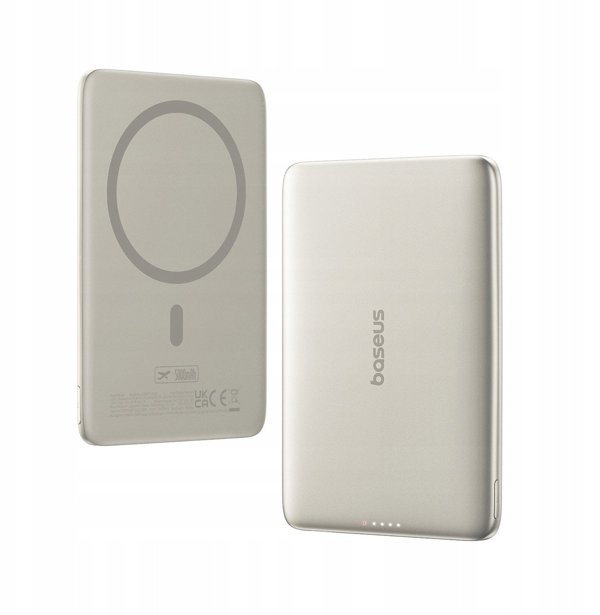 Powerbank Baseus PicoGo AM41 Ultra-Slim 5000mAh 20W kompatybilny z MagSafe z kablem Bases Simple USB-C 60W 30cm - tytanowy