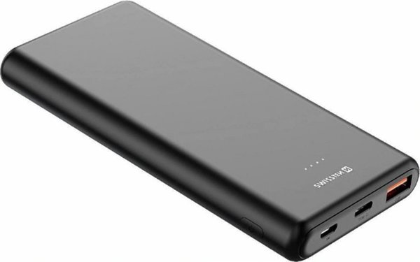 Φορητός Φορτιστής Swissten Delivery 10000mAh, 2 Θύρες USB-A & USB-C, 3A, Μαύρο