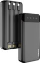 Dudao Power Bank K6 Pro+ 20000mAh με Ενσωματωμένα Καλώδια Lightning/Type-C/Micro-USB - Μαύρο