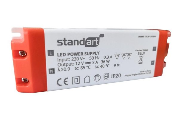 ΤΡΟΦΟΔΟΤΙΚΟ ΡΕΥΜΑΤΟΣ LED 36W 3A 12V DC IP20