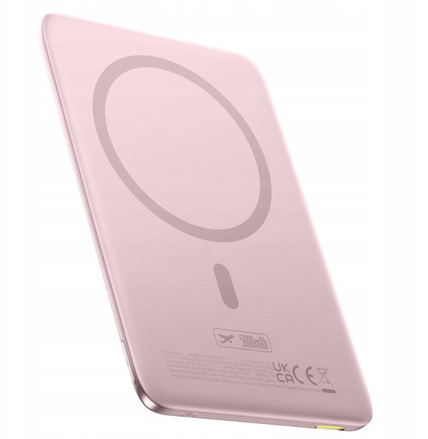 Powerbank Baseus PicoGo AM41 5000mAh 20W Ultra-Slim με MagSafe και καλώδιο Baseus Simple USB-C 60W 30cm - ροζ