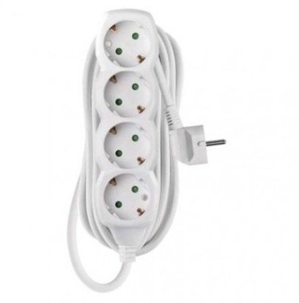 Πολύπριζο SCHUKO - 4 υποδοχές, 5,0μ, 1,5mm2