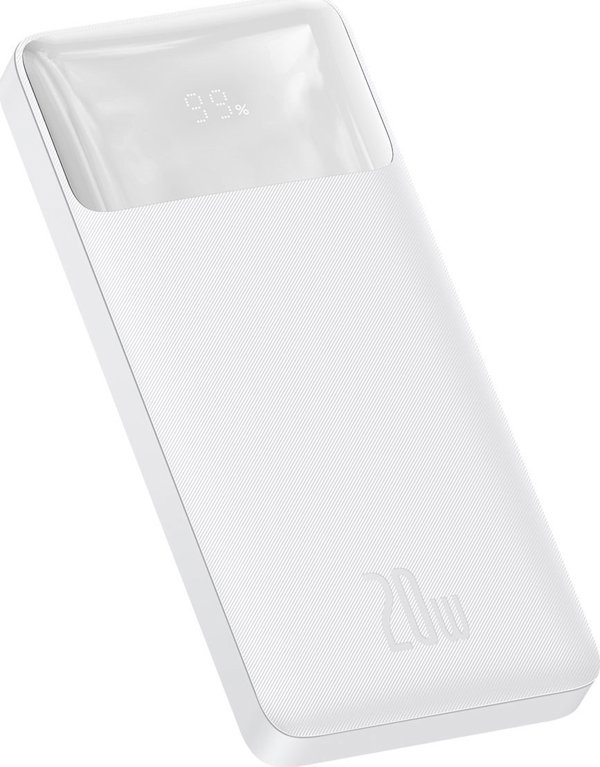 Baseus Bipow Overseas Edition Power Bank 10000mAh 20W με 2 Θύρες USB-A και Θύρα USB-C Λευκό (PPBD050502) (BASPPBD050502)