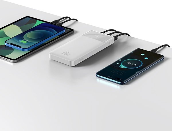 Baseus Bipow Overseas Edition Power Bank 10000mAh 20W με 2 Θύρες USB-A και Θύρα USB-C Λευκό (PPBD050502) (BASPPBD050502)