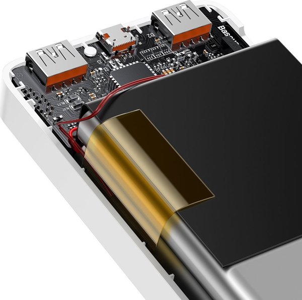 Baseus Bipow Overseas Edition Power Bank 10000mAh 20W με 2 Θύρες USB-A και Θύρα USB-C Λευκό (PPBD050502) (BASPPBD050502)