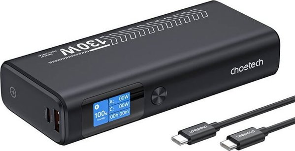 Φορητός Φορτιστής Choetech B702 20000mAh PD100W 2C1A (γκρι)