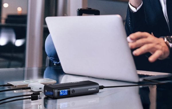 Φορητός Φορτιστής Choetech B702 20000mAh PD100W 2C1A (γκρι)