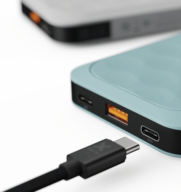 Φορητός φορτιστής Xtorm Powerbank FUEL5 10.000mAh 20W 2xUSB-C PD,1xUSB-A Τυρκουάζ Μπλε