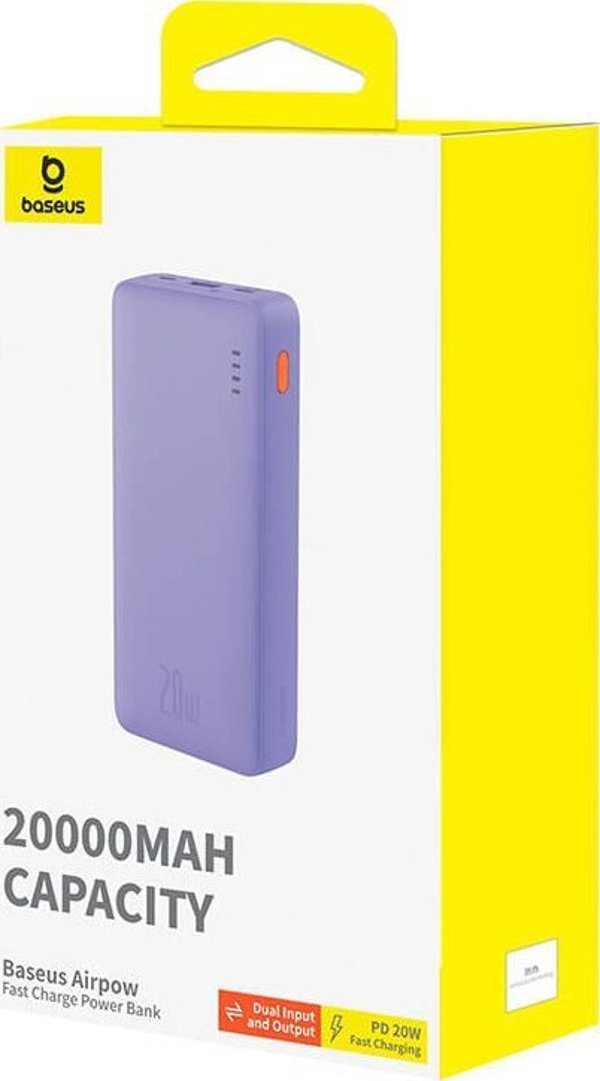 Powerbank Baseus Powerbank Airpow 20000mAh 20W (fioletowy)