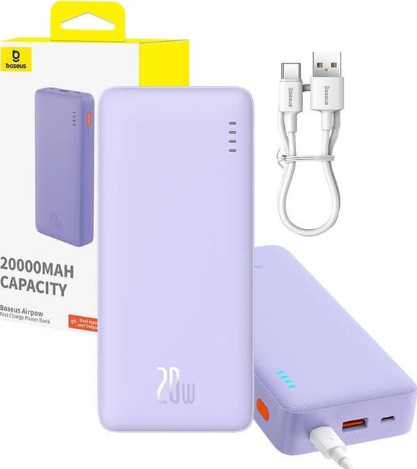 Powerbank Baseus Powerbank Airpow 20000mAh 20W (fioletowy)