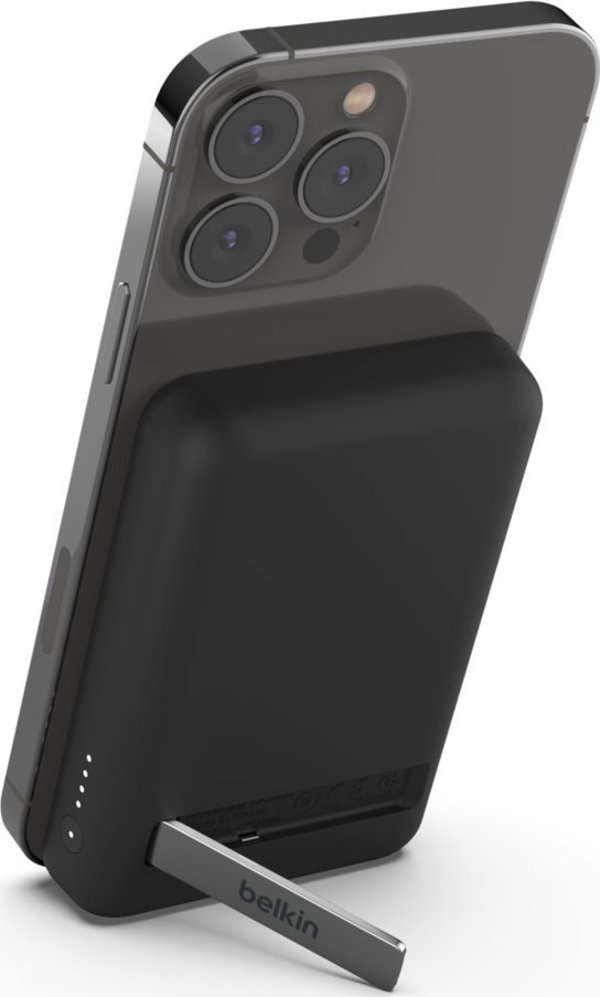Belkin 5K Magnetic Wireless Power Bank + Stand, Φορητός Φορτιστής MagSafe 5000mAh για iPhone, Μαύρο