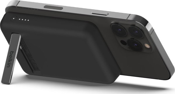 Belkin 5K Magnetic Wireless Power Bank + Stand, Φορητός Φορτιστής MagSafe 5000mAh για iPhone, Μαύρο