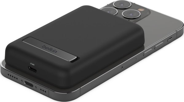 Belkin 5K Magnetic Wireless Power Bank + Stand, Φορητός Φορτιστής MagSafe 5000mAh για iPhone, Μαύρο
