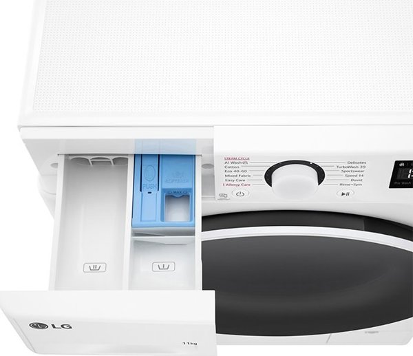 Πλυντήριο LG LG | F4WR511S0W | Πλυντήριο ρούχων | Κατηγορία ενεργειακής απόδοσης A | Μπροστινή φόρτωση | Χωρητικότητα πλύσης 11 kg | 1400 RPM | Βάθος 56.5 cm | Πλάτος 60 cm | Οθόνη | LED | Λειτουργία ατμού | Άμεση κίνηση | Λευκό