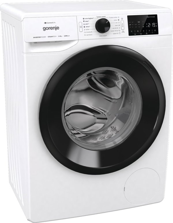 Πλυντήριο ρούχων Gorenje | WPNEI82SBSWIFI | Κατηγορία ενεργειακής απόδοσης Β | Προεφοδιασμός | Δυνατότητα πλύσης 8 κιλά | 1200 σ.α.λ. | Βάθος 47 cm | Πλάτος 60 cm | LED | Λειτουργία ατμού | WiFi 13677512 3838782834585