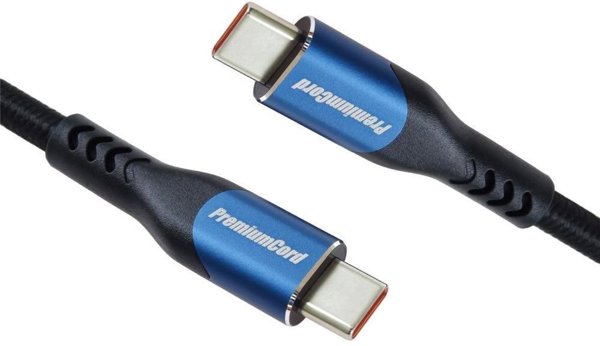 PremiumCord USB-C kabel ( USB 3.2 GEN 2x2, 5A, 100W, 20Gbit/s ) 0,5m, bavlněný oplet